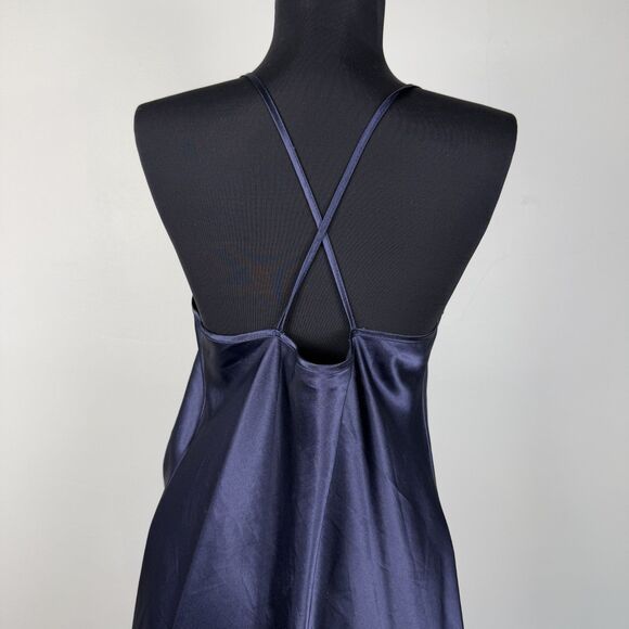 Vintage Petra Fashions Navy Slip Dress Medium Strappy Nightgown Made in USA - Picture 5 of 6